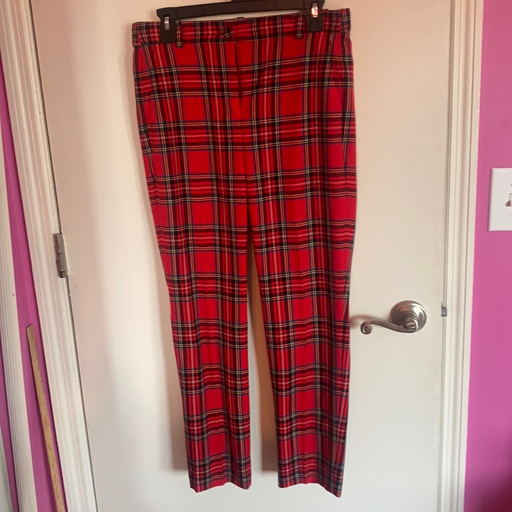 Tartan plain pants